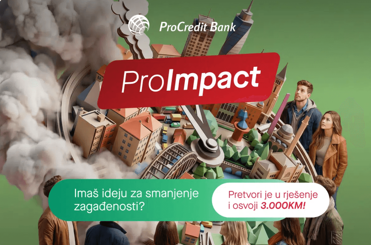 ProCredit Bank ProImpact Challenge 2026: Studentima 3.000 KM za rješenje protiv zagađenja u sarajevskoj kotlini – podsjećanje
