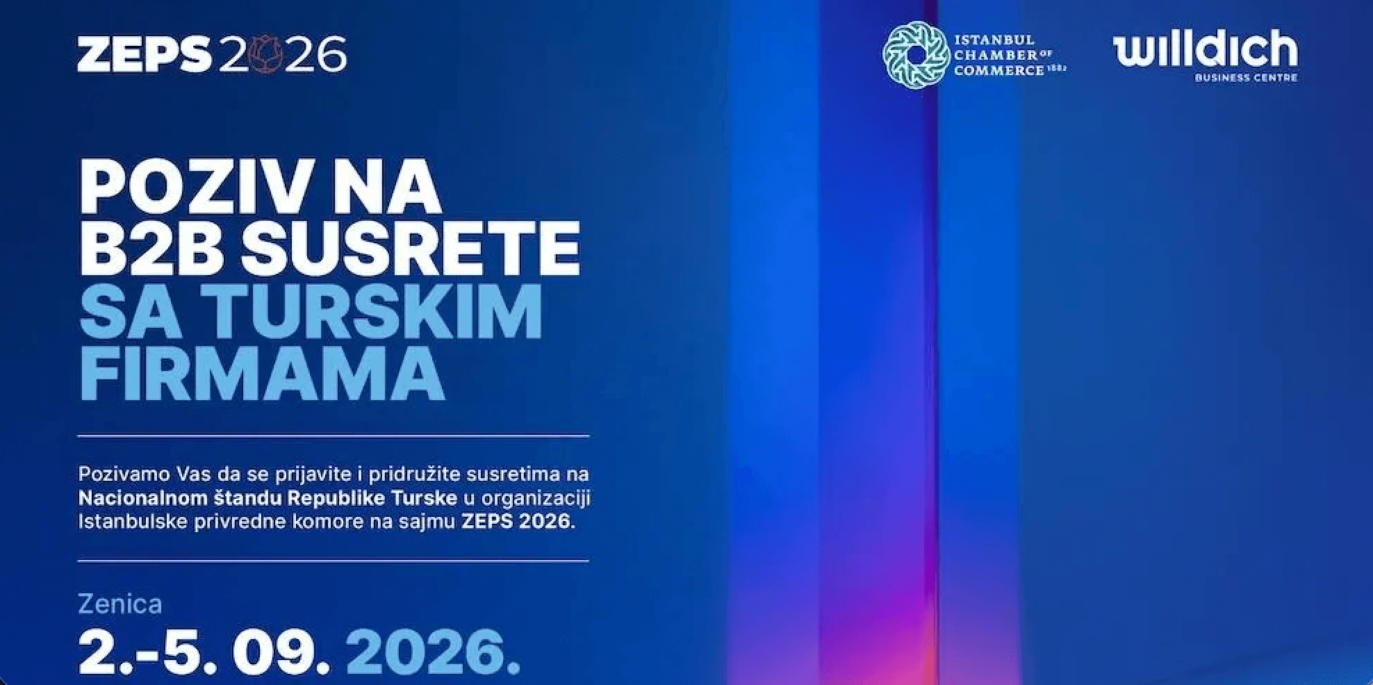 Poziv na B2B susrete sa turskim firmama – ZEPS 2026